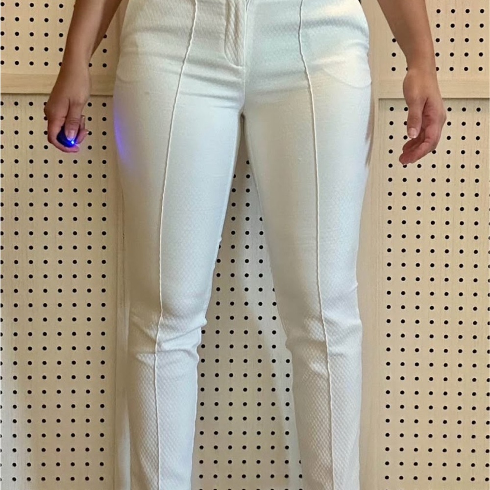 Dalia White Straight Leg Pants